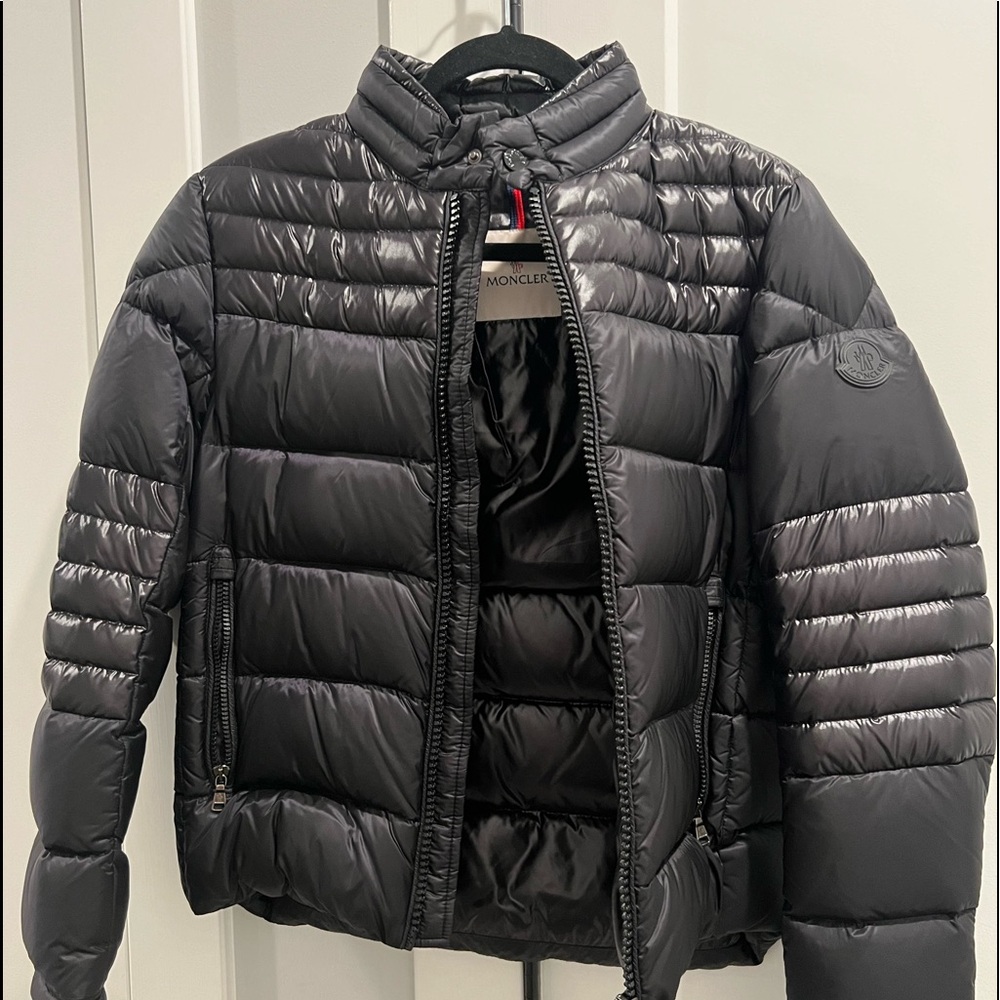 Black Moncler Jacket kids size 14.